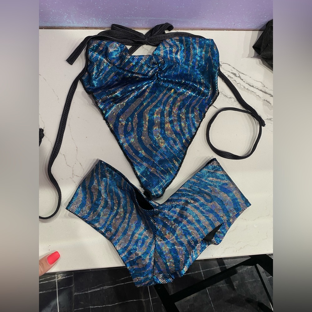 Exotic dance wear two piece